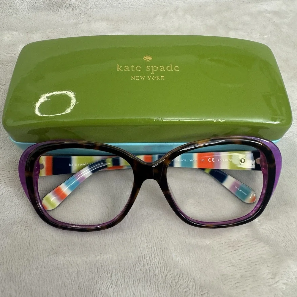 Kate Spade Hilde/P/S X72PVW Polarized Sunglasses 54-16 Purple Tortoise